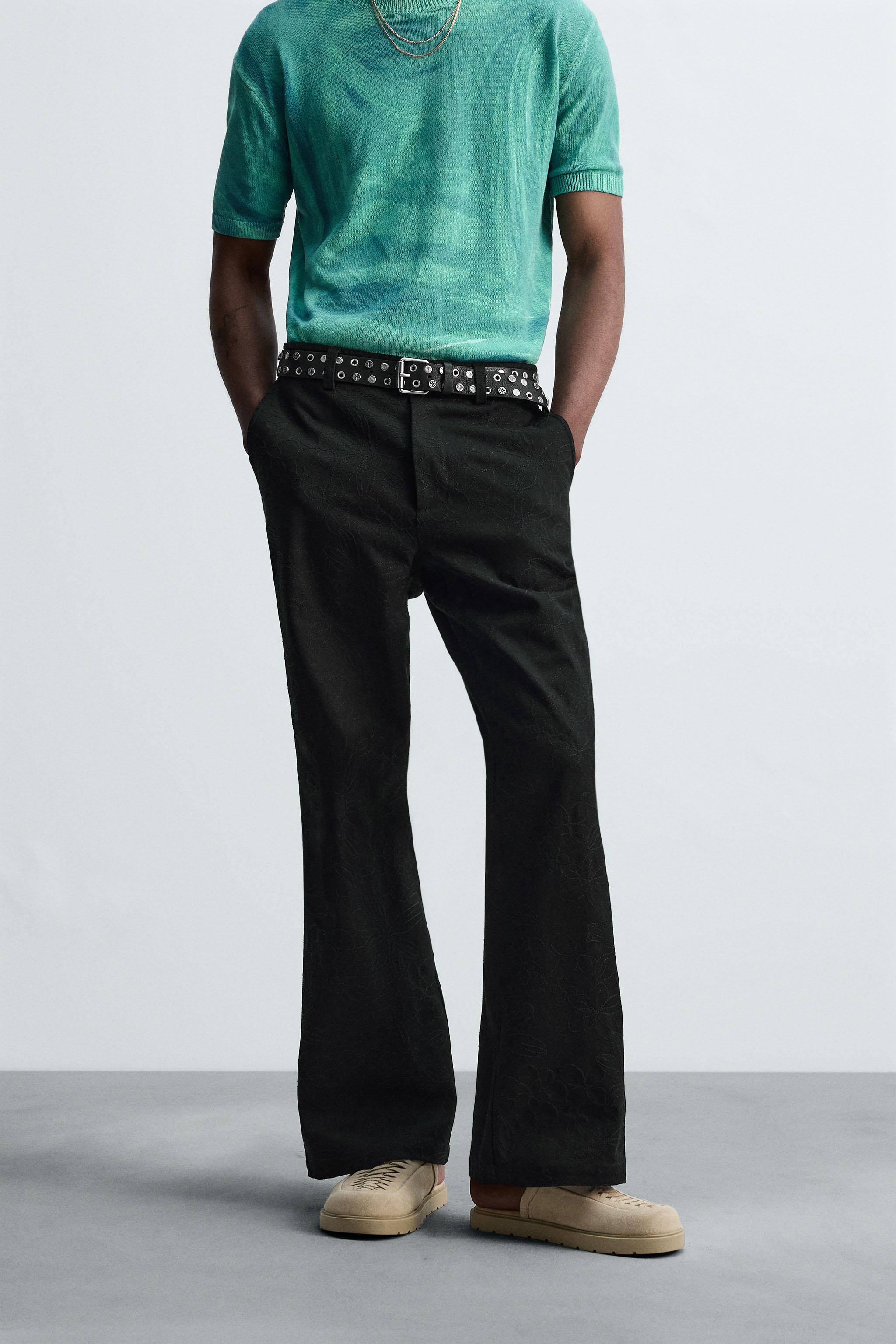 FLORAL EMBROIDERY PANTS